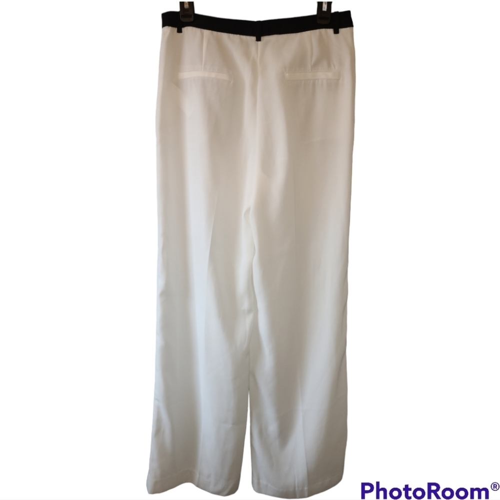 Zara Basic* Polyester* Full Leg Trousers* White/B… - image 2